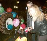 'NO ALLA GUERRA' on a balloon at Carnevale 2 March 2003, Ostuni, Italy