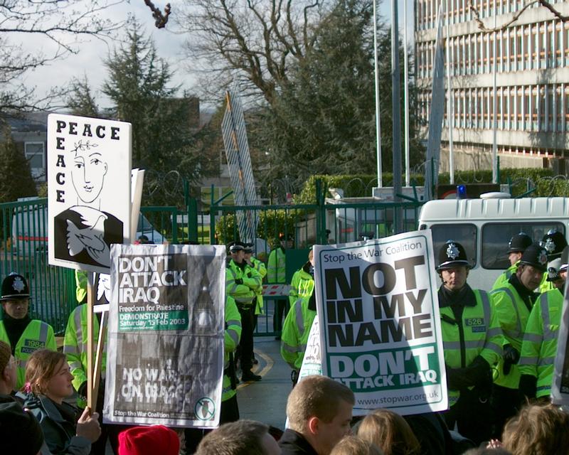 Demonstration at Northwood HQ, 19 Jan 2003 13:06:46